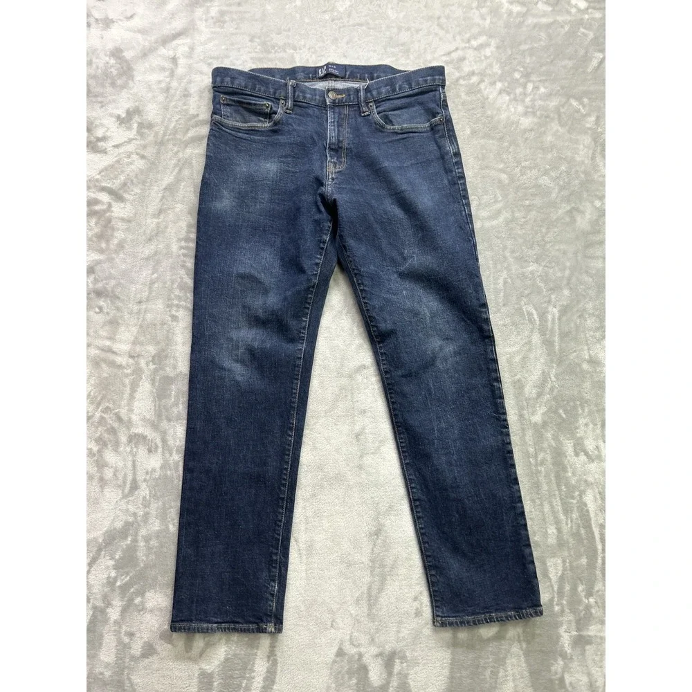Gap Mens Jeans Size 34x30 Blue Straight Fit Denim Guys Workwear Grunge Western